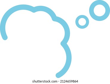 A simple and cute pictogram of a light blue bubble