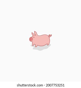 simple cute pig vector illustration