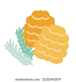 Simple cute pine cone illustration material