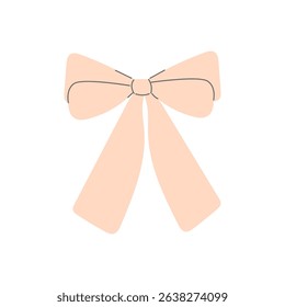 Simple and cute pink bow vector with classic loops and tails. Perfect for girly designs, gifts, crafts, and decorations.