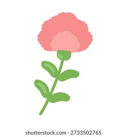 Einfache süße rosa Nelke Illustration