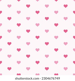 simple cute pink heart seamless pattern design, love background vector
