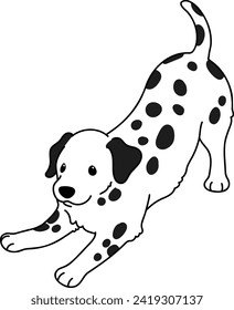 Simple and cute playful Dalmatian dog illustration