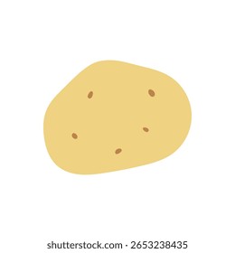 Simple cute potato cartoon in earthy tones, perfect for food-related graphics, healthy eating icons, garden produce illustrations, and playful vegetable designs.