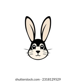 simple cute rabbit animal logo vector illustration template design