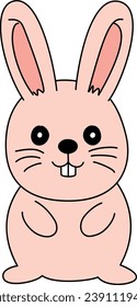 Simple cute rabbit drawing for kids.
