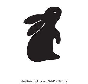 Simple and cute rabbit icon illustration