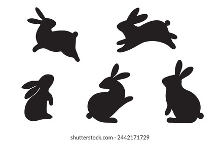 Simple and cute rabbit icon illustration