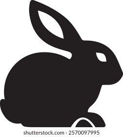 Simple and cute rabbit icon illustration ,Rabbit New Year's card silhouette