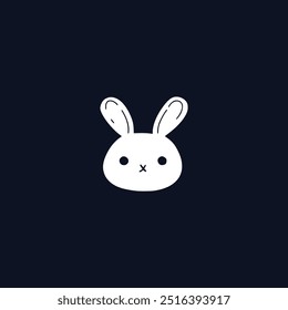 simple cute rabbit wild animal logo vector illustration template design