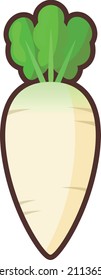Simple and cute radish illustration