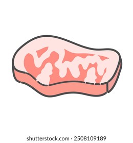 Simple and cute raw beef illustration