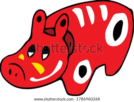 Simple and cute red beko illustrations
