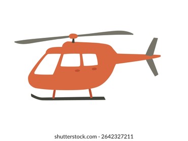 Simple and cute red helicopter illustration