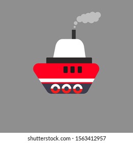 Simple and cute red white and gray steamboat