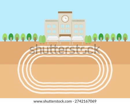 Simple cute school campus illustration