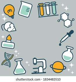 A simple and cute science icon frame. Laboratory instrument