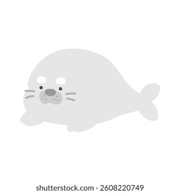 Simple cute seal illustration material