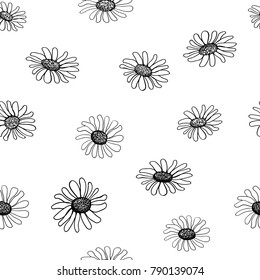  Simple Cute Seamless Daisy Black White Stock Vector (Royalty Free ...
