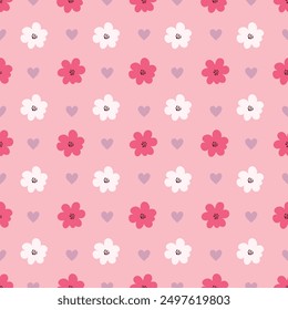 Vector de fondo floral lindo simple sin fisuras.