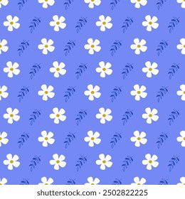 Vector de fondo floral lindo simple sin fisuras.