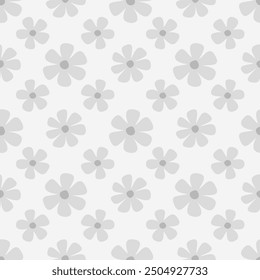 Simple cute seamless floral pattern background vector. Abstract flower pattern background.