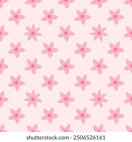 Simple cute seamless floral pattern background vector. Abstract flower seamless pattern.