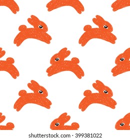 Simple and cute seamless pattern with bunnies