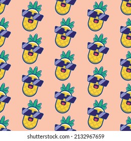 Simple cute seamless pattern with pineapples design