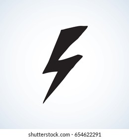 Simple cute shape. Fiery element sharp form template on white backdrop. Dark ink hand drawn picture emblem sketch in art retro print style with space for text