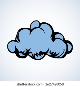 Simple cute shape. Heaven drizzle element form template on light paper text space backdrop. Freehand linear black ink pen hand drawn pictogram logo emblem insignia in art retro scribble print style