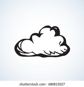 Simple cute shape. Heaven drizzle element form template on light backdrop. Freehand linear black ink hand drawn picture emblem sketchy in art retro scribble style pen on paper with space for text