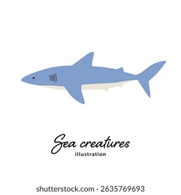 Simple and cute Shark illustrations