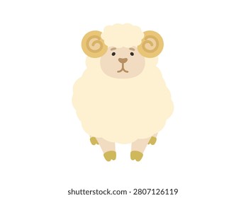 Simple and cute sheep illustration