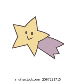 A simple and cute shooting star illustration