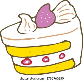 Simple and cute shortcake illustrations