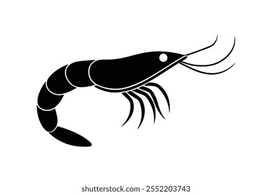 Simple Cute Shrimp Fish Vector Illustration