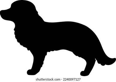 Silueta simple y bonita de Border Collie en vista lateral