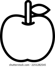 Simple cute silhouette illustration of an apple