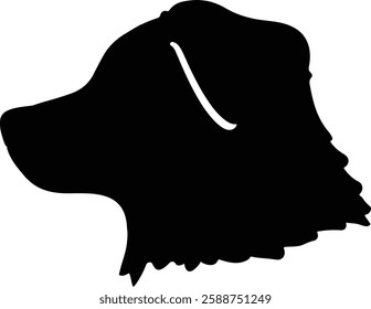 Simple and cute silhouette illustration of Border Collie in side view