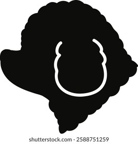 Simple and cute silhouette illustration of Toy Poodle in side view