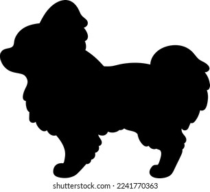 Simple and cute silhouette of Papillon in side view