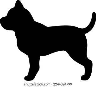 Simple and cute silhouette of Pitbull in side view