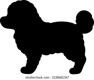 Simple and cute silhouette of Toy Poodle in side view