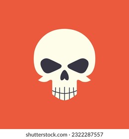 diseño simple de forma de cráneo lindo logotipo ilustración de vector