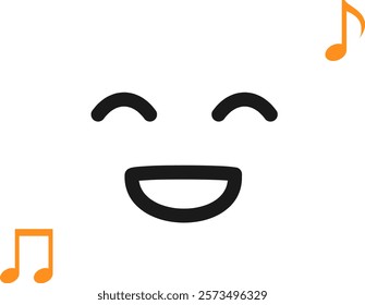 Simple and cute smiling emoticon icon