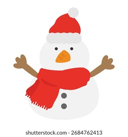 Simple cute snowman illustration material