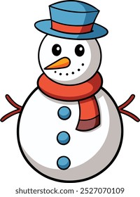 Einfache süße Schneemann Vektorgrafik