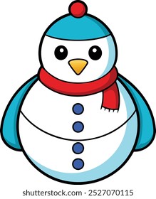 Ilustração de vetor boneco de neve simples