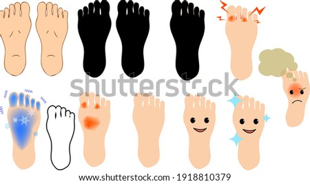 Simple and cute sole illustration set